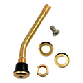 Gold Schrader 57010 heavy-duty TPMS valve stem with cap and hardware