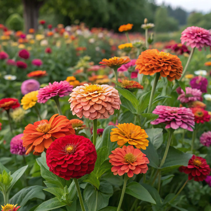 🌺 Semillas de zinnia doble en colores surtidos-ES