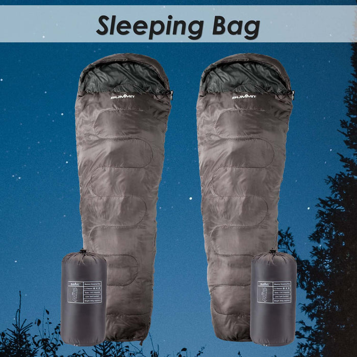 Sleeping Bag for Camping 225cm x 75cm Black X 2