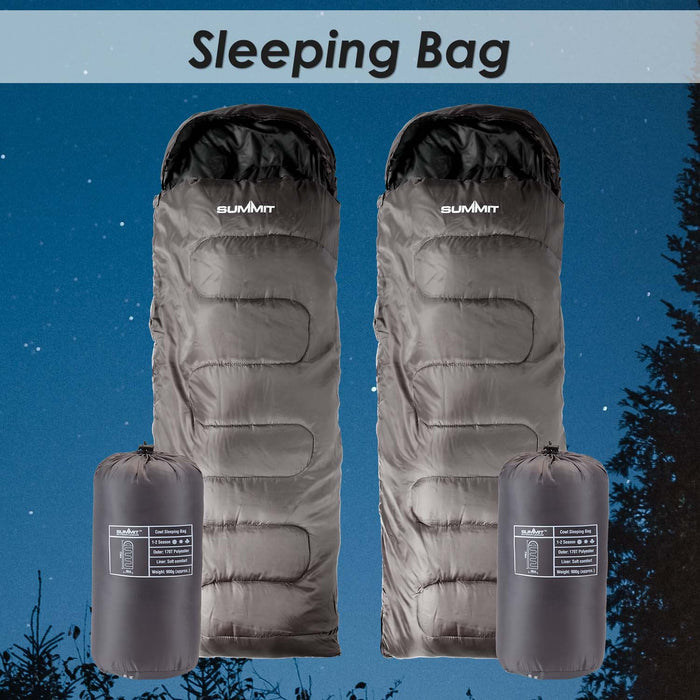 Sleeping Bag for Camping 210cm x 80cm Black X 2