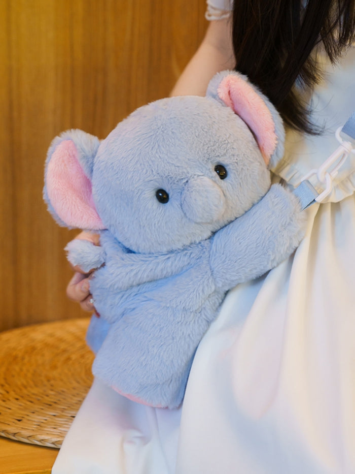 Soft Plush Elephant Crossbody Bag