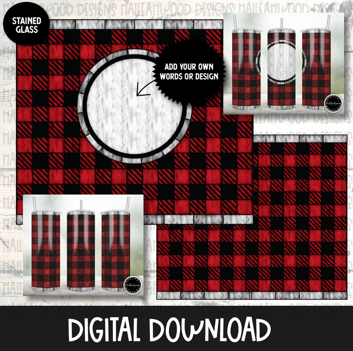Stained Glass Buffalo Plaid Tumbler