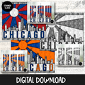 Stained Glass City Skyline Chicago IL