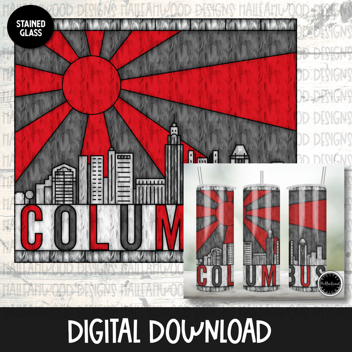 Stained Glass City Skyline Columbus OH
