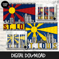Stained Glass City Skyline St. Louis MO