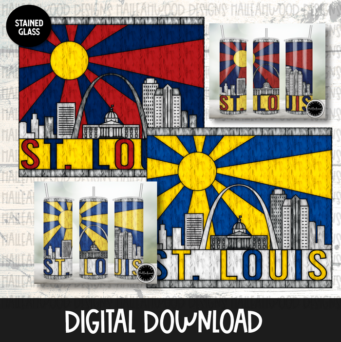Stained Glass City Skyline St. Louis MO