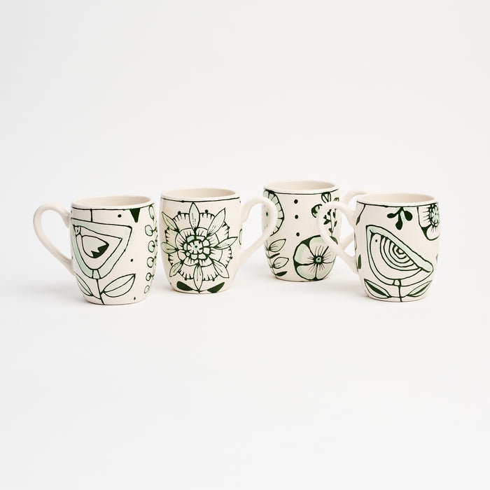 Stephanie Verdun Barrel Mug in Dark Green on a white background at Addison West