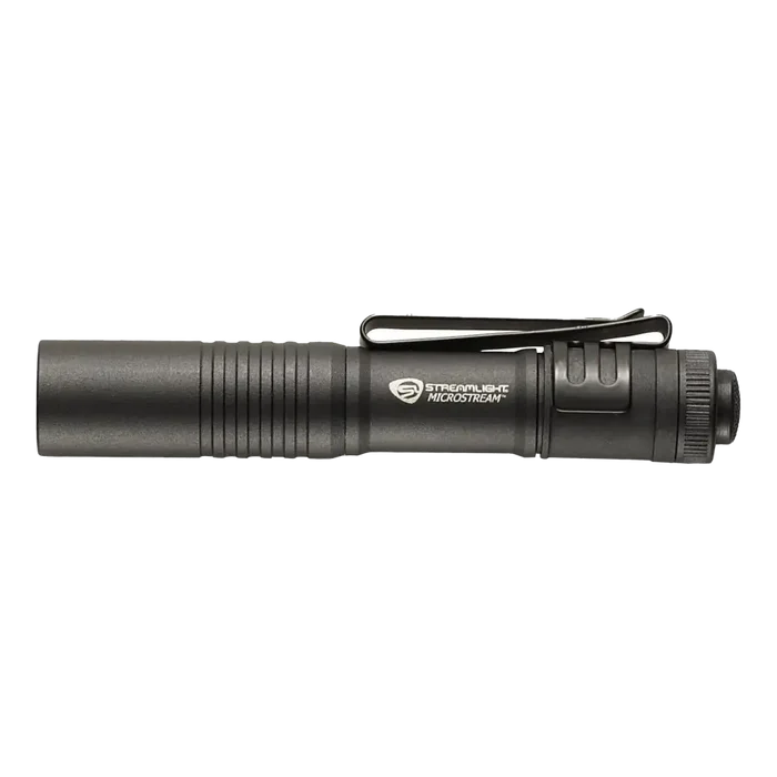 Black tactical flashlight with pocket clip for Streamlight Ultra Compact Personal Light