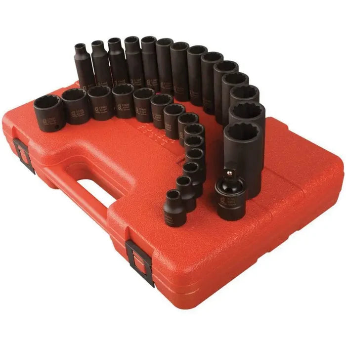 Impact Socket - Sunex 3/8 In Dr. 12 Pt. 29 Pc. Metric Master Impact Socket Set