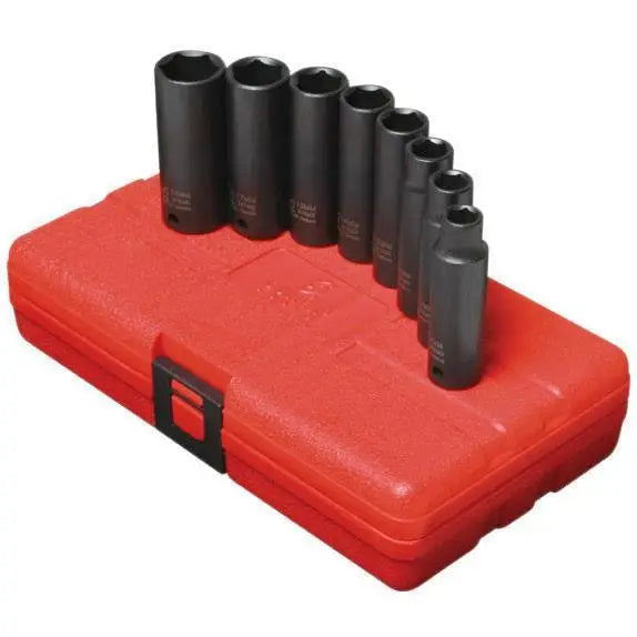 Impact Socket - Sunex 3/8 In Dr. 8 Pc. Metric Deep Impact Socket Set