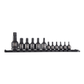 Sunex Star Impact Socket Set 12-Pc Rail, 1/4", 3/8", 1/2" Drive - 1820SA