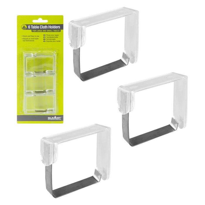Table Cloth Holders Set of 6  Clear - 7cm x 5cm