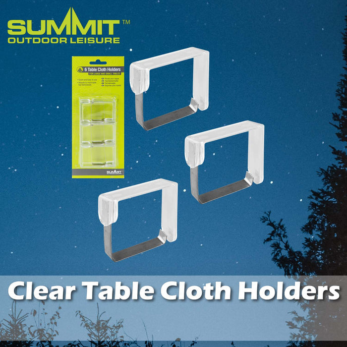 Table Cloth Holders Set of 6 Good for Days Out Clear - 7cm x 5cm