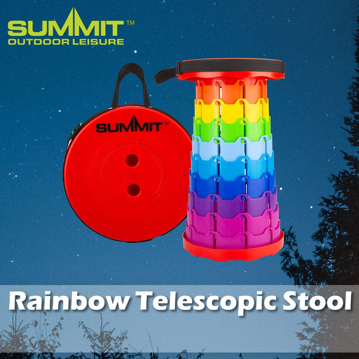 Telescopic Rainbow Stool Good for Days Out Multi - 45cm x 24cm