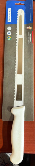 Tramontina 10 inch Wavy-Edge Slicer with White Handle