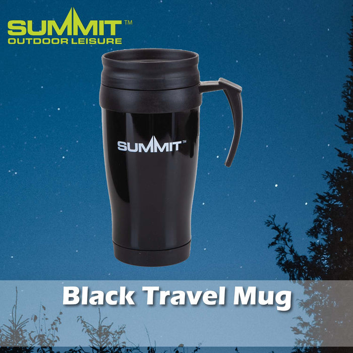 Travel Mug With Lid Good for Days Out Black - 17cm x 8cm