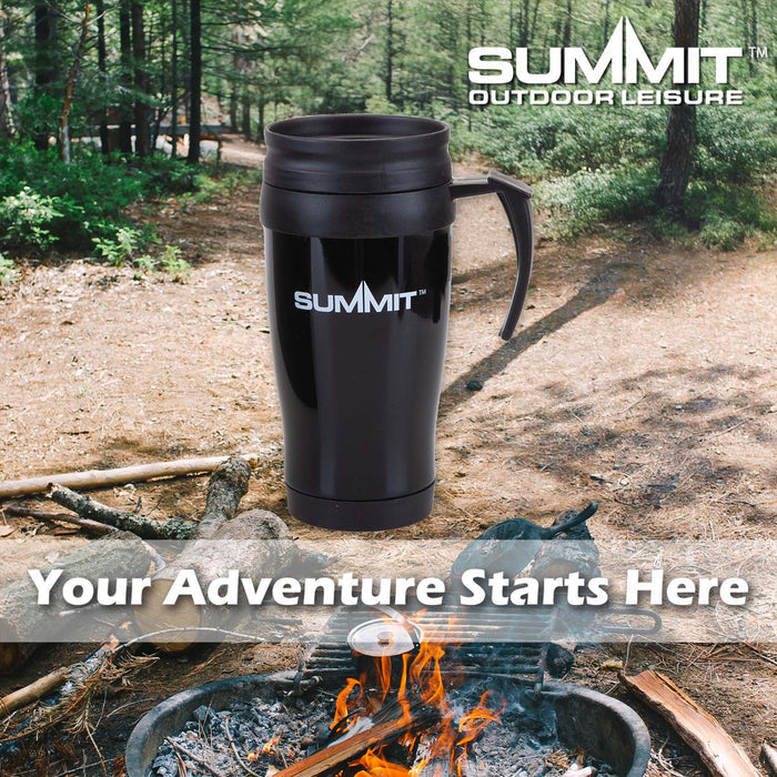 Travel Mug With Lid  Black - 17cm x 8cm