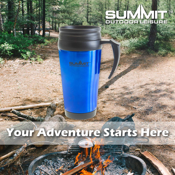 Travel Mug With Lid  Blue - 17cm x 8cm