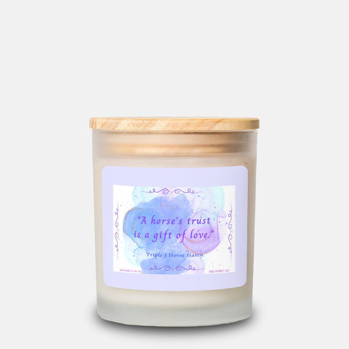 Triple J Horse Haven Candle Frosted Glass (Hand Poured 11 oz)