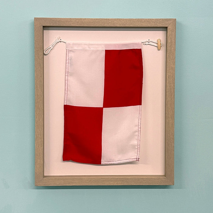 "U" Nautical Flag in Glass-Free Shadow Box Frame - Maritime Tribes USA
