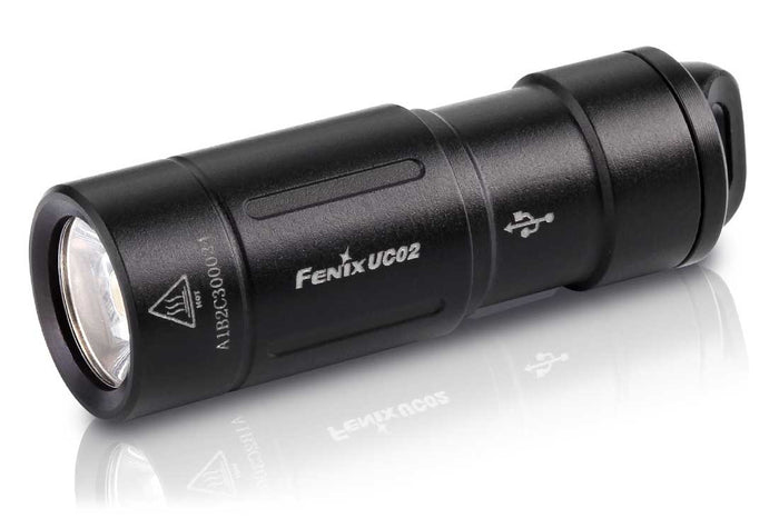 fenix uc02 keychain rechargeable flashlight black