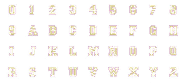 Sweet Varsity Number or Letter Patch - Sew Lucky Embroidery