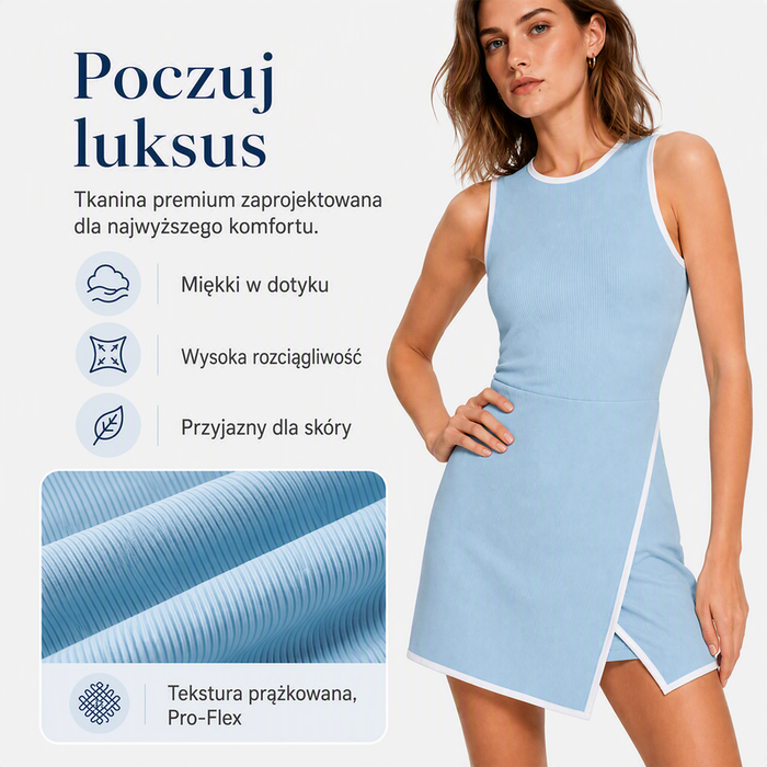 🎾 Vestido deportivo de tenis para mujer: ligero, vaporoso y que estiliza la figura.-es
