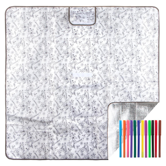 Waterproof Picnic Rug  Multi - 126cm x 126cm