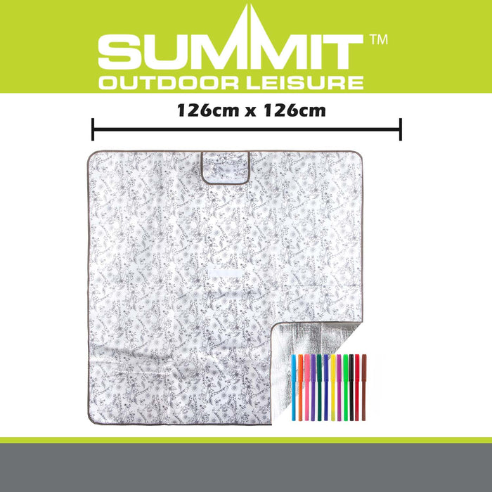 Waterproof Picnic Rug  Multi - 126cm x 126cm