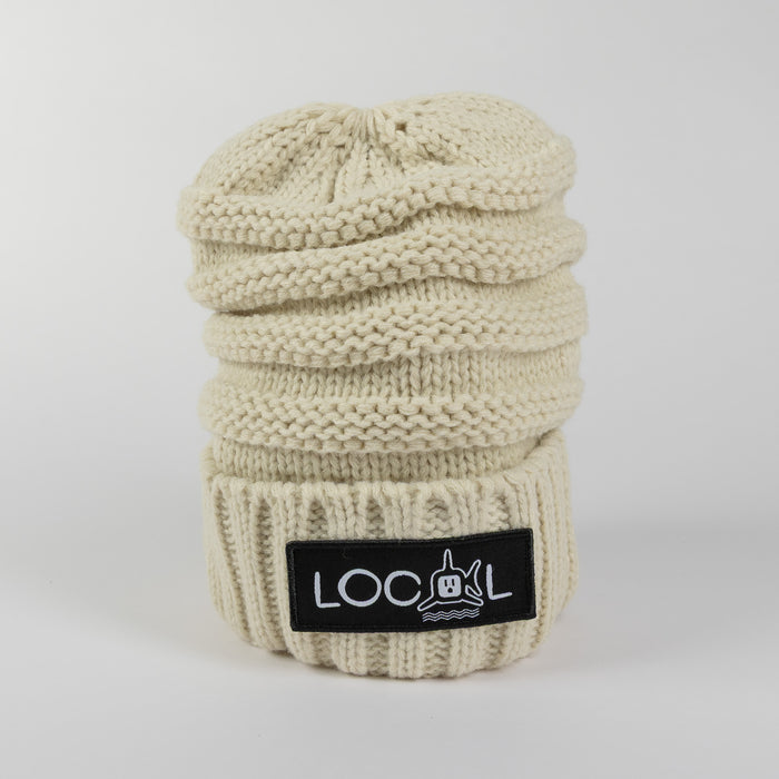 White Local Knit Beanie - Ivory