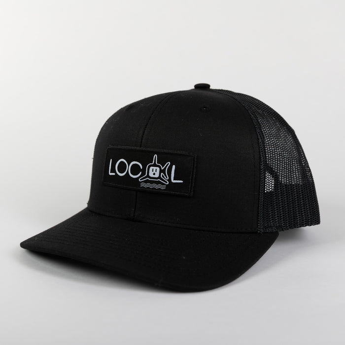 White Local Trucker - Black