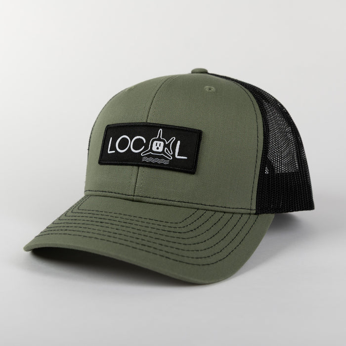 White Local Trucker - Green/Black