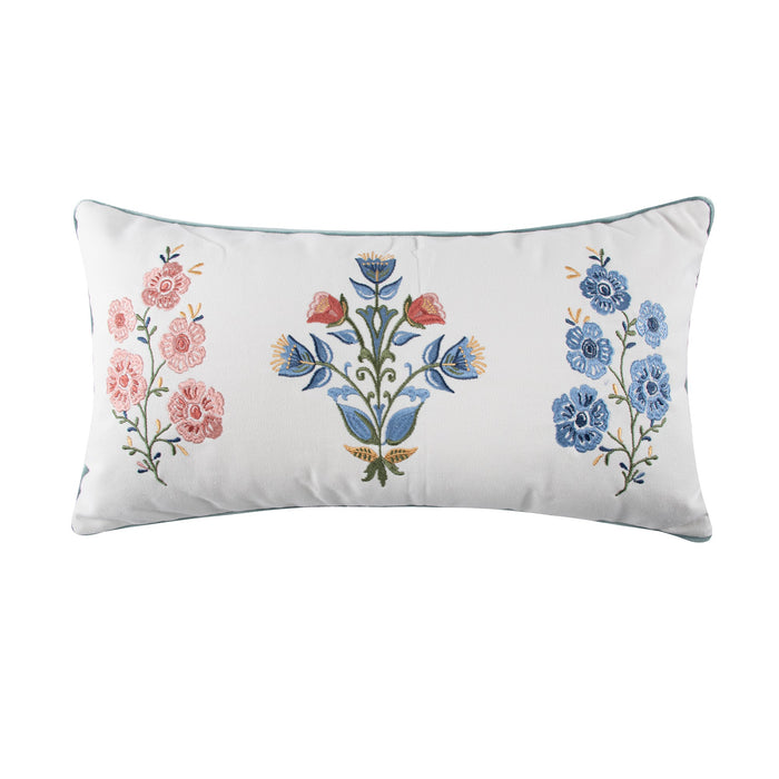 Zoey Embroidered Bouquets Pillow