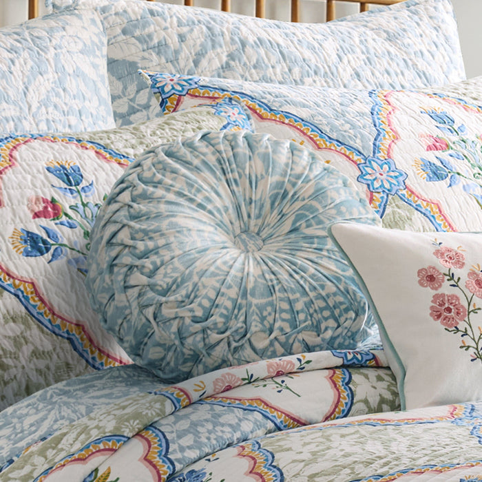 Zoey Embroidered Bouquets Pillow