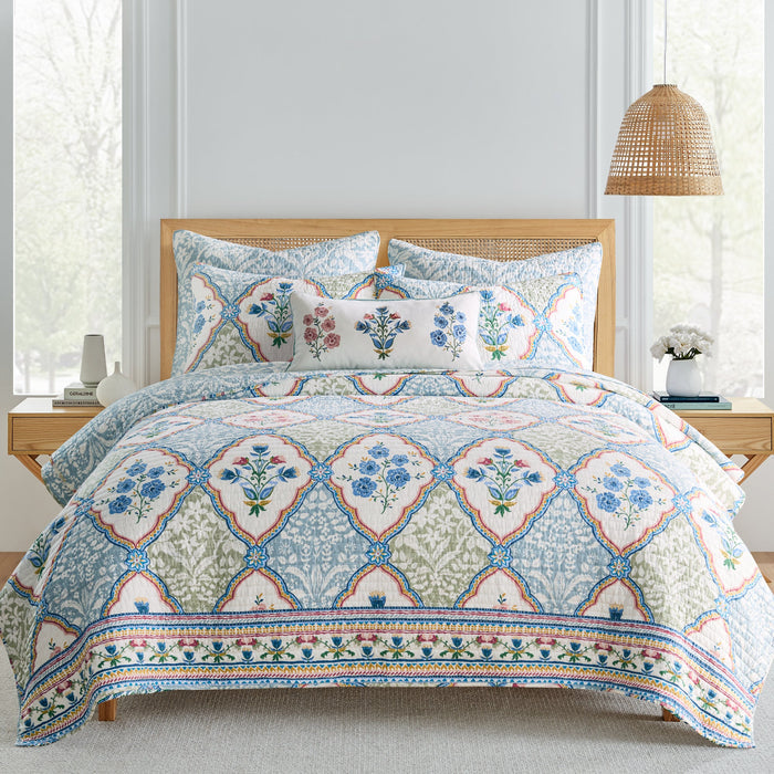 Zoey Embroidered Bouquets Pillow
